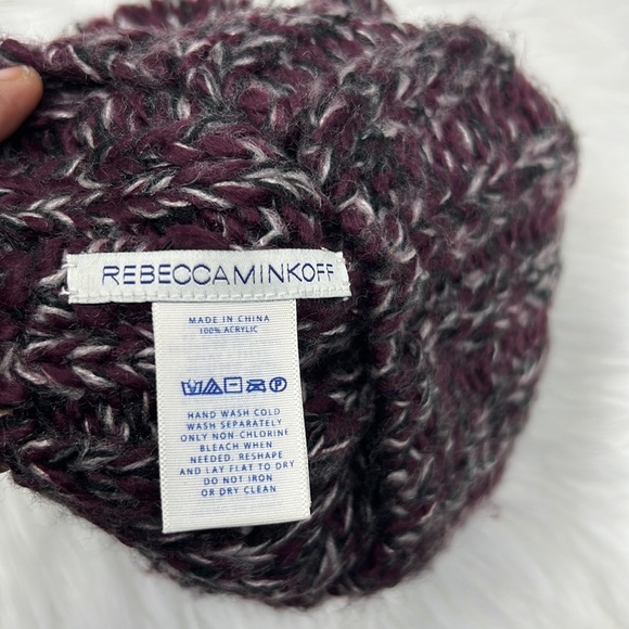 rebecca minkoff knit beanie hat with pom pom - Picture 3 of 3